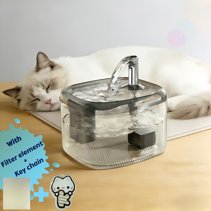 Ultra-Quiet USB Pet Water Fountain Automatic Circulating Fresh Water for Cats & Dogs – 4-Stage Filtration, Visible Water Level Window, No Battery Needed, Home & Travel Ready