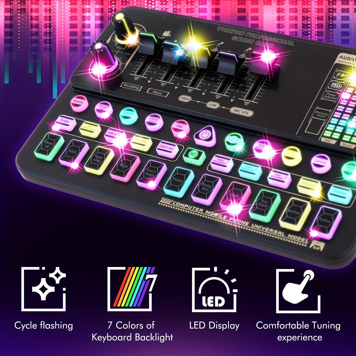 BM-800 Podcast Recording Studio Bundle with Live Sound Card, Voice Changer & Earphones – Complete Audio Interface Kit for Streaming, Vlogging & Live Broadcast, Multiple Models Available