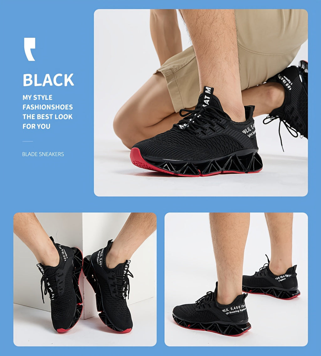 Men's Lightweight Breathable Running Shoes Non-Slip TPU Sole EVA Cushion Insole – Lace-Up Low Top Athletic Sneakers in White Red Black All-Season US Sizes 7.5 to 13