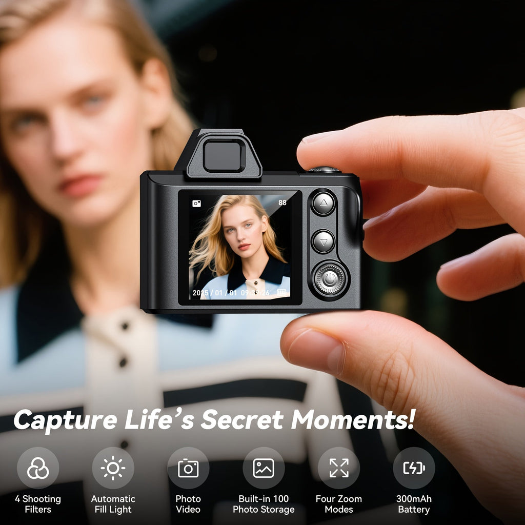 1080P Mini Keychain Camera 2MP with 64GB Memory Card – Compact Thumb-Sized Portable Camcorder, Micro Pocket Camera, Gift for Girlfriend, Boyfriend, Travelers & Teens