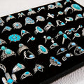 44pcs Vintage Turquoise Boho Stacking Rings Set for Women – Stackable Bohemian Style Rings Bulk Pack for Daily Wear, Vacation, Party & Holiday Gifts