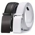 Men's Ratchet Belts 2-Pack – Genuine Leather Cut-to-Fit Dress & Casual Belts for Men, Adjustable Waist 28–52 Inches, Perfect Gift for Him