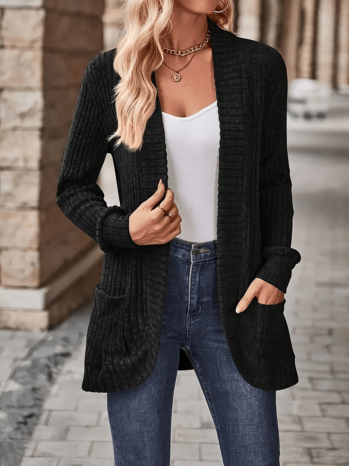 Loose Casual Long Sleeve Blouse Women Solid Color Pocket Splicing Relaxed Fit Top 10 Colors S-XXL Spring Fall Everyday