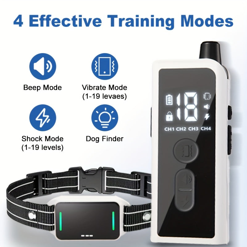 Rechargeable Dog Training E-Collar with 2.4G Remote – 3 Modes Buzz Vibration Static Stimulation, USB Charging, Safe ≤36V Pet Trainer for Small Medium Large Dogs, 1pc & 2pc Options