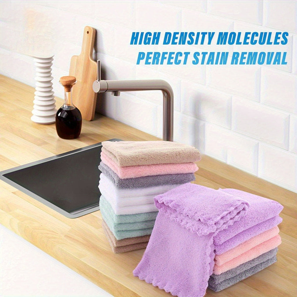 40-Pack Cleaning Cloths – Soft Absorbent Household Rags 9.4x9.4", Multi-Purpose Square Towels for Kitchen Bathroom Car Cleaning, Random Colors, Year-Round Use, Great Gift for Mom