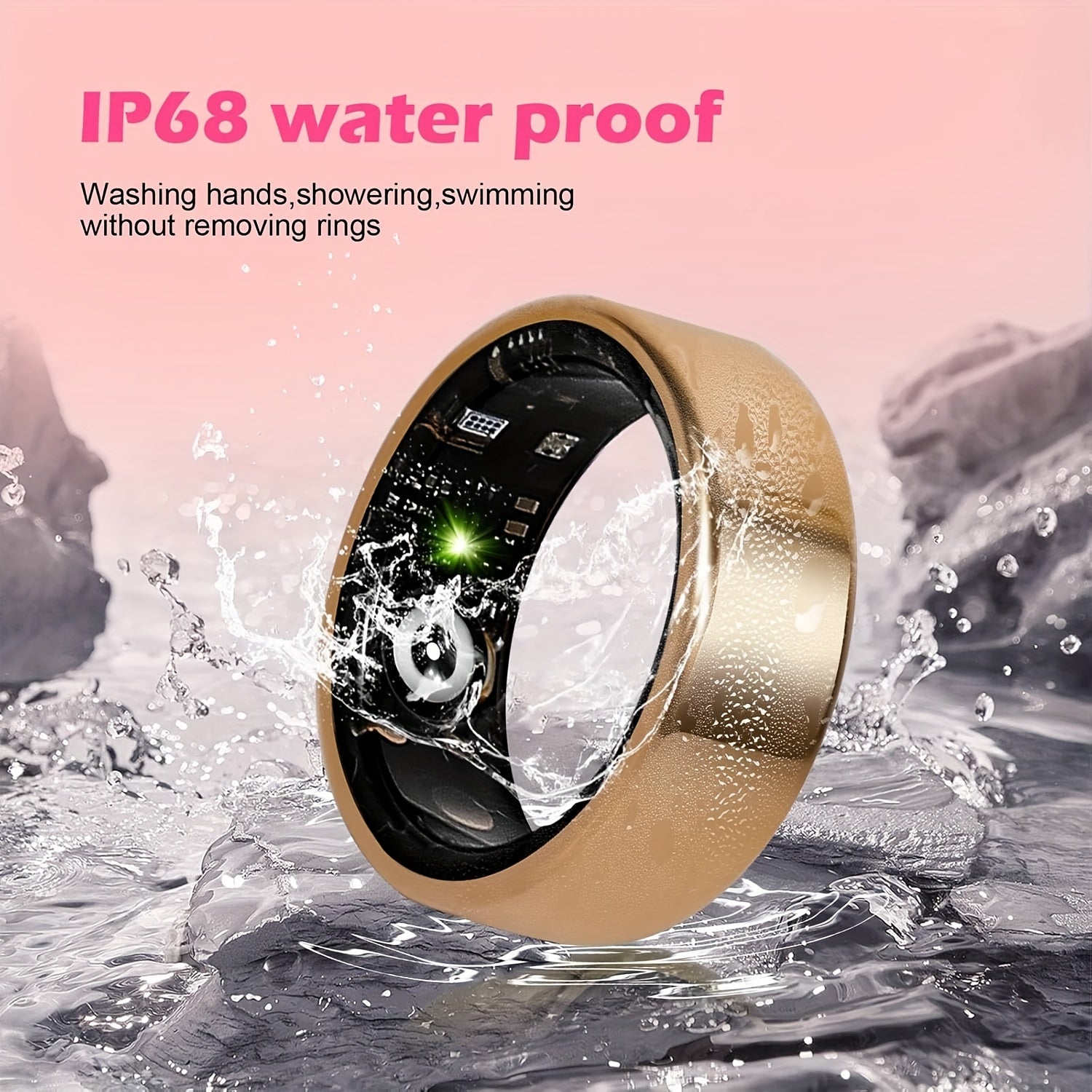 Smart Ring Health Tracker for Women & Men – Step Counter, Calorie Tracker, Sleep Monitor, Body Temperature, Menstrual Cycle, Stress Tracking, Fitness Ring Compatible with iPhone & Android SmartHealth App