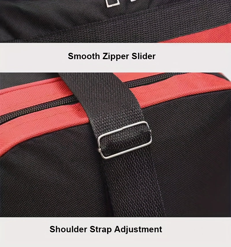 Heavy-Duty Large Capacity Travel Duffel Bag for Men & Women – Multi-Pocket Gym Bag with Adjustable Shoulder Strap & Zipper for Fitness, Weekend Trips, Business Travel & Outdoor Use, Red