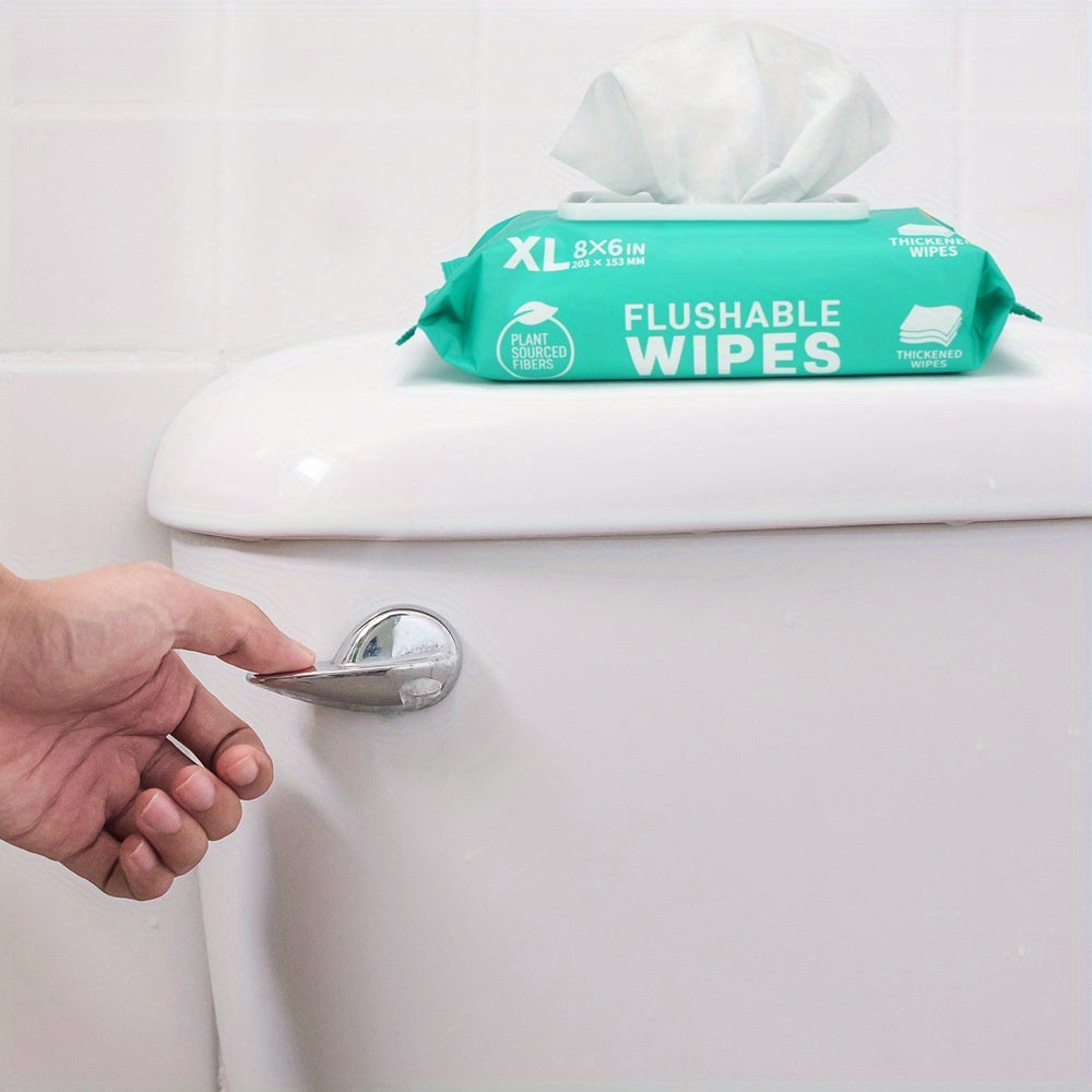 Flushable Wet Wipes Extra Large 30% Thicker – 144 or 288 Count (3-Pack or 6-Pack x 48ct), Alcohol-Free Plant-Based Septic & Sewer Safe, Sensitive Skin Baby Toddler Adult Incontinence Personal Care