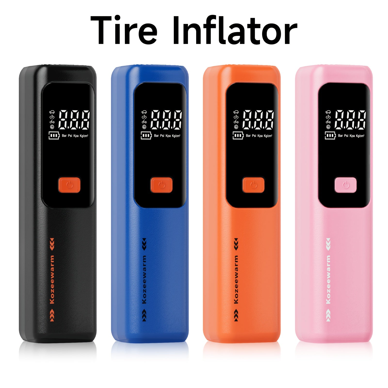 Cordless Tire Inflator Portable Air Compressor Digital Pressure Gauge USB Rechargeable 3X Fast Inflation for Car SUV Truck Bike Motorcycle Ball Sports Equipment Auto Air Pump 18650 Battery 5 Colors