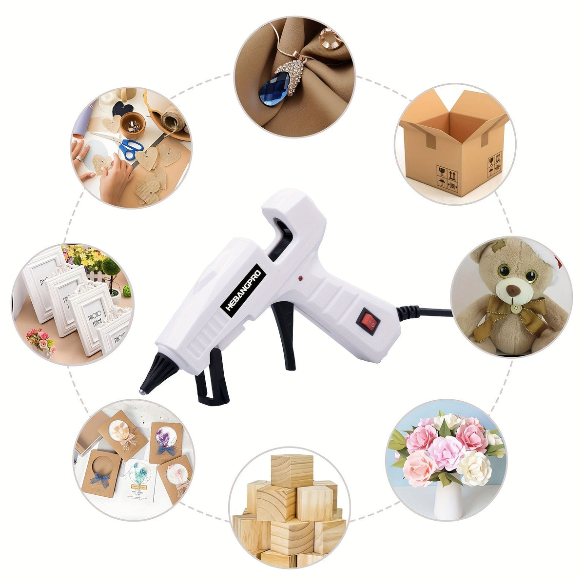 30W Hot Melt Glue Gun Kit with 30 Glue Sticks 7x150mm – Fast Heating Electric Glue Gun for School Arts Crafts DIY Projects Home Repairs Fabric Wood Plastic Foam – Multiple Color Options Beginner Friendly