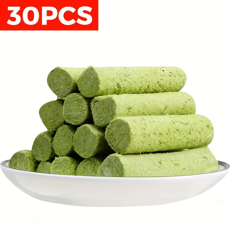 Cat Grass Freeze-Dried Grinding Sticks – Edible Chew Toy for Cats Teeth Cleaning & Hairball Removal, Natural Cat Grass Snack Treats 15 or 30 Pcs