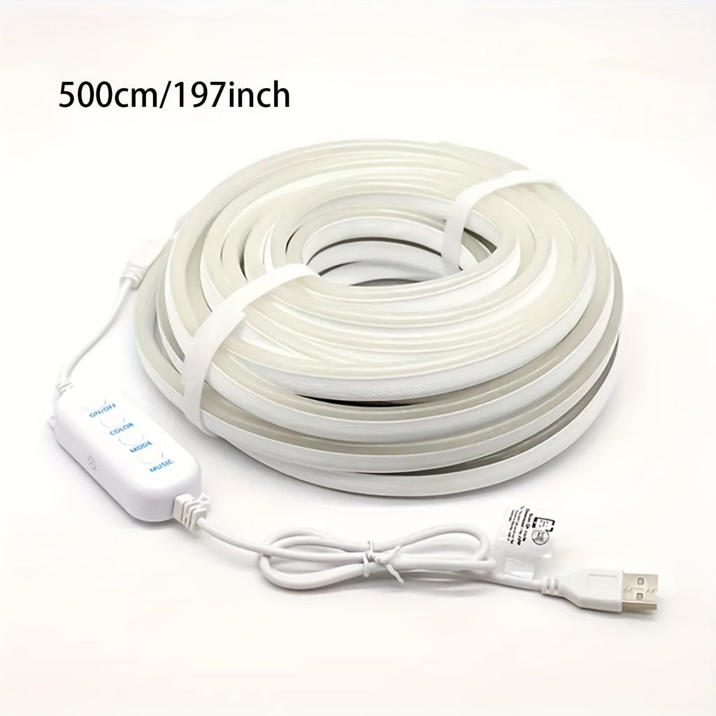 RGB LED Neon Rope Light IP65 Waterproof App & Remote Control Music Sync – Color-Changing Flexible Silicone Strip 3.2ft 9.8ft 16.4ft for Gaming Bedroom & Outdoor Decor