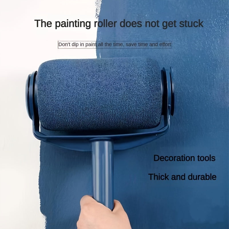 Paint Roller Brush Set 6.3 Inch with Extension Pole 4 Sealed Refill Paint Lids Professional Wall Painting Kit for Home Repairs Interior Walls Ceilings Decor Maintenance Easy-Glide Smooth Finish
