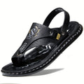 Arch Support Slip-On Men's Hiking Sandals Open Toe – Lightweight All-Season Sports Beach Walking Outdoor Shoes, Black Grey Brown, Wide Sizes US 7–13.5