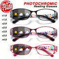 3-Pack Women's Photochromic Reading Glasses Floral Frame Anti Blue Light Lightweight Color Changing Lenses Indoor Outdoor +100 to +400