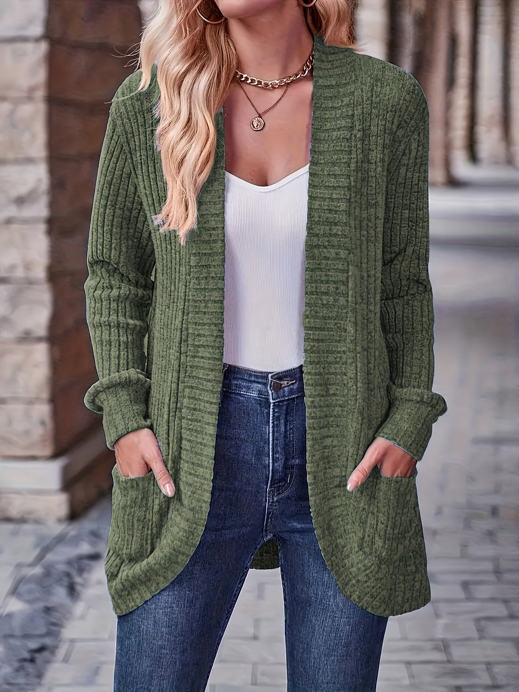 Loose Casual Long Sleeve Blouse Women Solid Color Pocket Splicing Relaxed Fit Top 10 Colors S-XXL Spring Fall Everyday