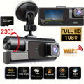 Dash Cam 2 & 3 Camera 1080P Front 720P Rear | Infrared Night Vision, 170° Wide Angle, WiFi, Loop Recording, G-Sensor, 32GB, 24H Parking Mode – Front and Rear Car Camera for All Vehicles