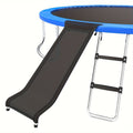 Trampoline Ladder and Slide Kit 2-Step Wide Safety Stairs Tear-Resistant – PE Galvanized Steel Universal Trampoline Accessories for Outdoor Backyard Play Ages 14 Plus