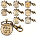 18Pcs Christian Keychain Bulk Set – Bible Verse Scripture Quote Inspirational Religious Keychains, Faith-Based Gifts for Sunday School, Pastor, Church Events & Baptism Favors