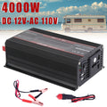4000W Car Power Inverter DC 12V to AC 110V with LCD Display, Cooling Fan and Overload Protection - Portable 800W Rated Converter for Road Trips, Camping, Outdoors and Emergency Kits