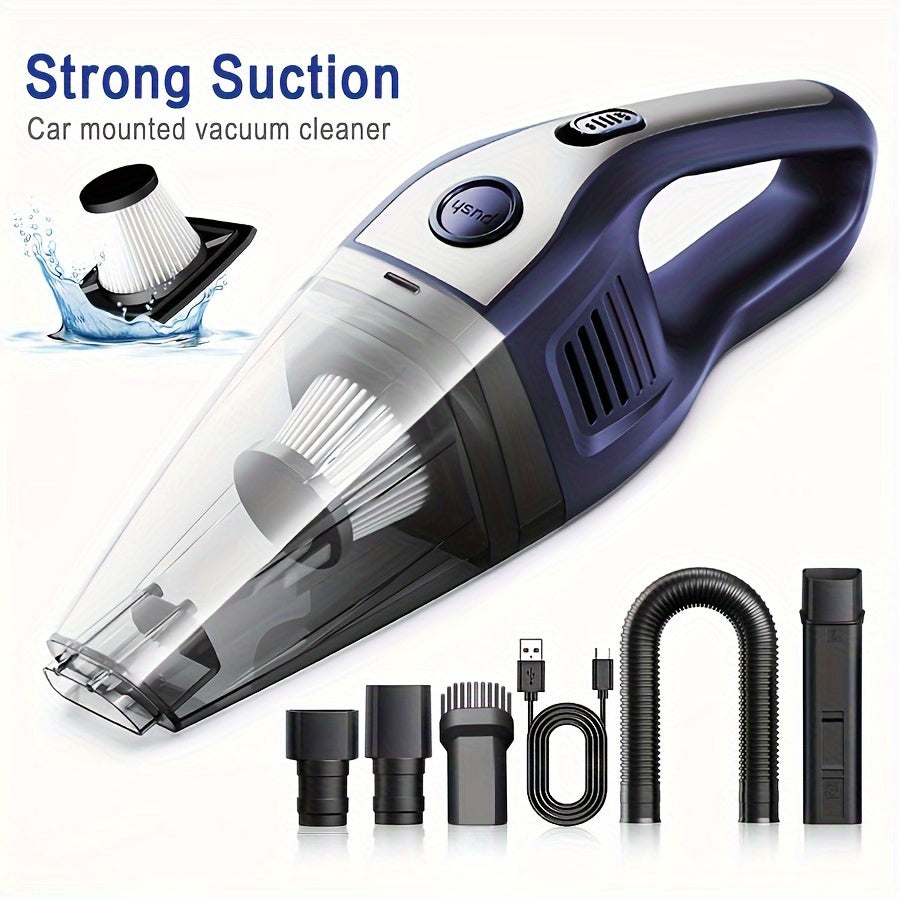Cordless Handheld Vacuum Cleaner 5000Pa Strong Suction USB Rechargeable Portable Wireless Vacuum for Car Interior Home Office Pet Hair 40dB Low Noise 2000mAh Battery One-Click Dust Empty 6 Colors