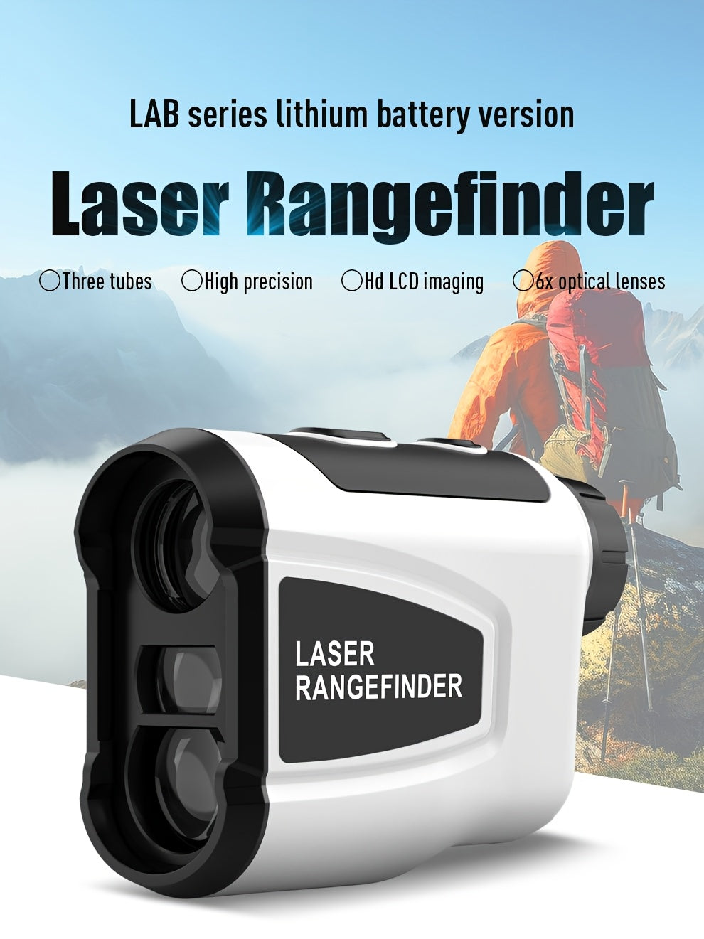 1200 Yard Laser Golf Rangefinder 6X Magnification Slope Switch Pulse Vibration Target Lock Trajectory Compensation Type-C Rechargeable for Golf and Hunting