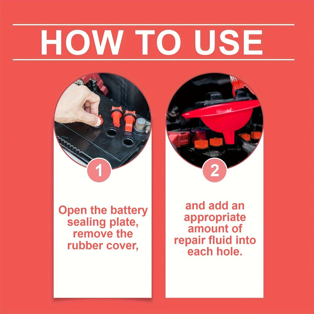 Battery Repair Fluid 3-Pack Restore Lead Acid Lithium EV Car Battery Performance Maintenance Solution Low Odor No Fragrance Fits All Models 3.38oz Each