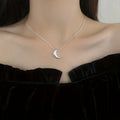 S925 Sterling Silver Crescent Moon Pendant Necklace – Hypoallergenic Dainty Minimalist Jewelry for Women, Lightweight 3g Design, Perfect Gift for Birthday, Valentine's Day & Everyday Wear