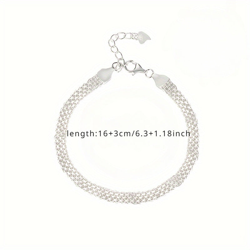 S925 Sterling Silver Sparkling Luxury Bangle Bracelet – Hypoallergenic Lightweight 3.65g Elegant Fine Jewelry Gift for Women Men Banquet Wedding Anniversary