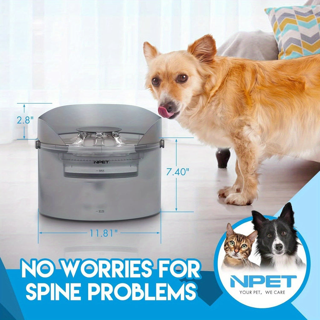 Large Dog Water Fountain 5L & 8L with Triple Filtration System, Automatic Pet Water Dispenser with Splatter Guard & Cleaning Kit for Large Dogs and Multiple Pets – Quiet Pump, No Battery Needed