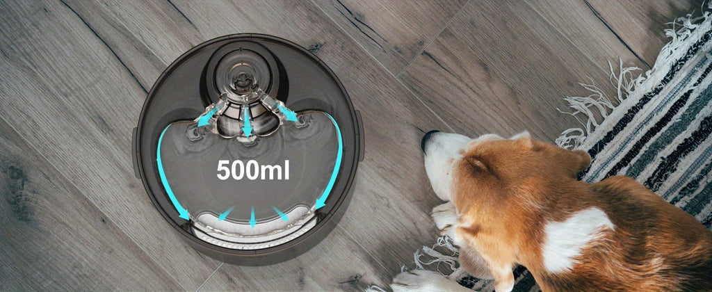 Automatic Pet Water Fountain 1.3 Gallon 5L Large Capacity Splatter Guard Cleaning Kit USB Low Voltage Multi-Filter Options for Dogs Cats Multiple Pets White