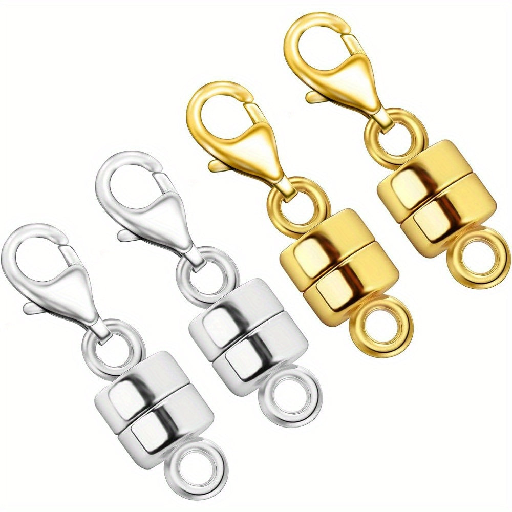 Magnetic Necklace Clasp Set 18 Pieces Gold and Silver – Magnetic Jewelry Clasp Converter with Lobster Clasps for Bracelets Necklaces Chains – Easy One-Hand Arthritis-Friendly Jewelry Fastener Gift