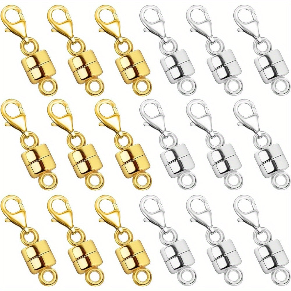 Magnetic Necklace Clasps and Closures with Lobster Clasp Converters – Gold and Silver Jewelry Findings for Bracelets Necklaces and Chains – Available in 2 6 7 8 9 16 and 18 Piece Sets