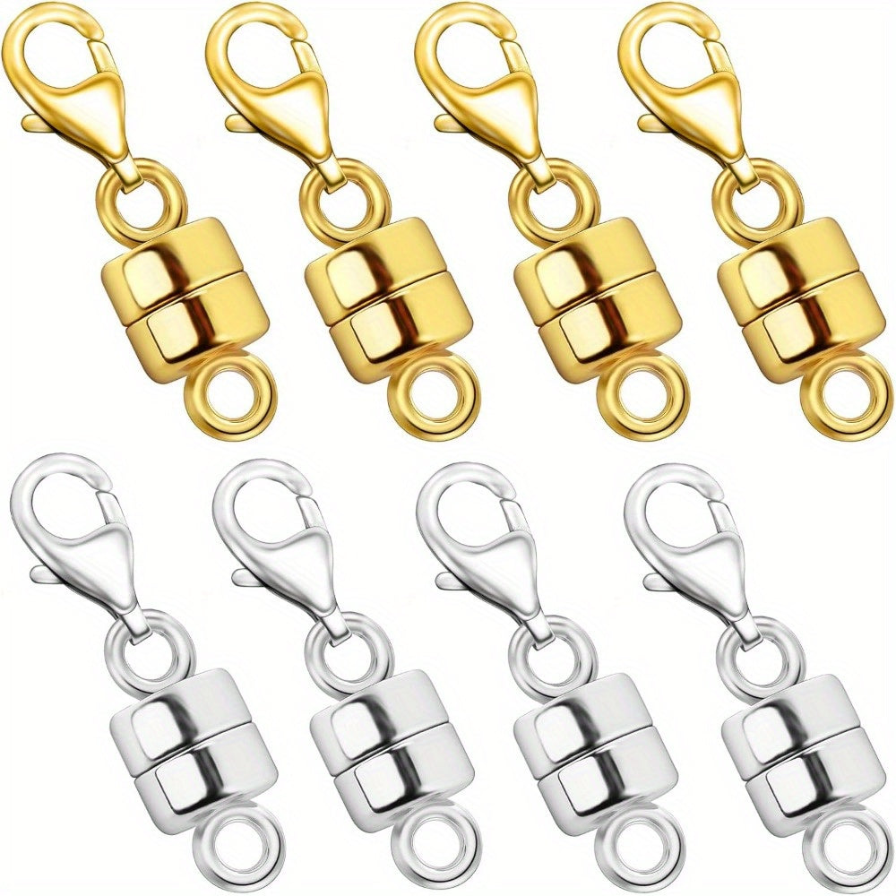 Magnetic Necklace Clasps and Closures with Lobster Clasp Converters – Gold and Silver Jewelry Findings for Bracelets Necklaces and Chains – Available in 2 6 7 8 9 16 and 18 Piece Sets