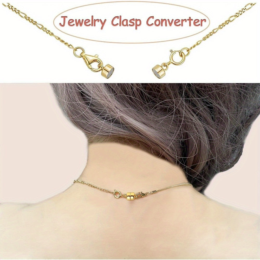 Magnetic Necklace Clasps and Closures with Lobster Clasp Converters – Gold and Silver Jewelry Findings for Bracelets Necklaces and Chains – Available in 2 6 7 8 9 16 and 18 Piece Sets