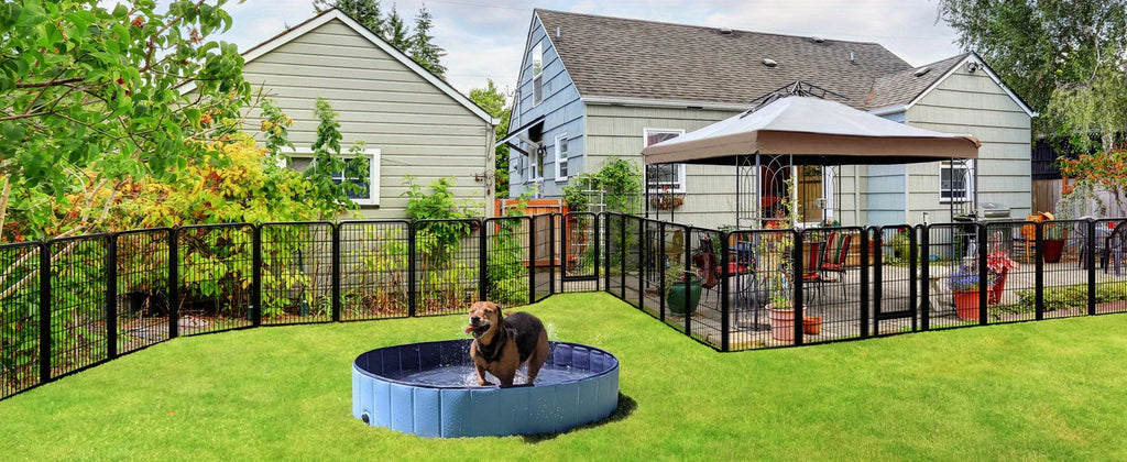 Portable Dog Playpen 8/16 Panels Heavy Duty Pet Exercise Pen for Large Medium Small Dogs Indoor Outdoor Use RV Camping Garden Yard Puppy Rabbit Animal Pen