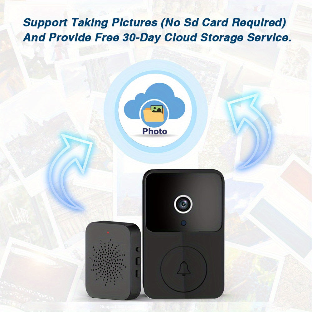 Wireless Video Doorbell Camera with HD Night Vision, Motion Alerts & Two-Way Audio – Smart WiFi Doorbell with Remote Mobile View, Voice Changer, Photo Capture & Rechargeable Battery for Home Security
