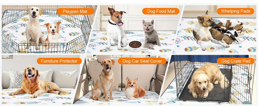 Washable Dog Pee Pads 2-Pack – Reusable Ultra-Absorbent Leak-Proof Whelping Pads with Non-Slip Backing, Machine Washable Puppy Training Pads for Playpen, Crate, Housebreaking & Travel