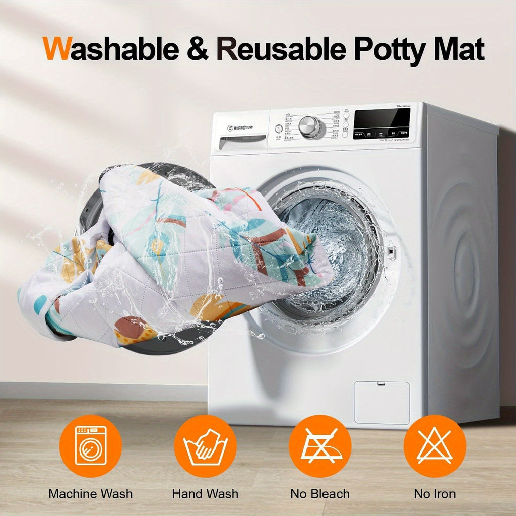 Washable Dog Pee Pads 2-Pack – Reusable Ultra-Absorbent Leak-Proof Whelping Pads with Non-Slip Backing, Machine Washable Puppy Training Pads for Playpen, Crate, Housebreaking & Travel