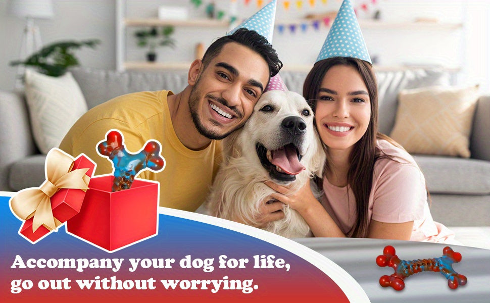 Indestructible Dog Chew Toys for Aggressive Chewers Large Breed Tough Nylon Dog Teething Toy Durable Sturdy Boredom Relief Interactive Chew Toy Keeps Dogs Busy Red 1pc 2pcs 4pcs