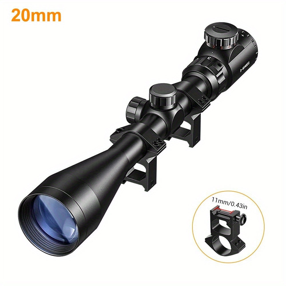 3-9x40 Rifle Scope with Red & Green Illuminated Reticle – Reinforced Aluminum Alloy Tactical Riflescope with 4-Hole Mounting System for Hunting, Target Shooting & Outdoor Use | 3-9x40EG