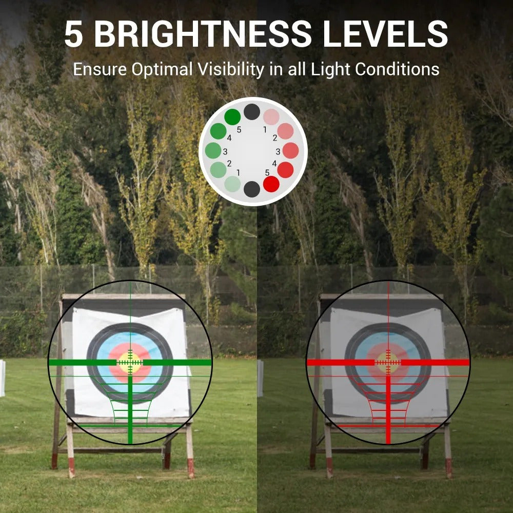 3-9x40 Rifle Scope with Red & Green Illuminated Reticle – Reinforced Aluminum Alloy Tactical Riflescope with 4-Hole Mounting System for Hunting, Target Shooting & Outdoor Use | 3-9x40EG