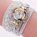 Women's Luxury Rhinestone Bracelet Watch – Multilayer Heart Dial Quartz Analog Wristwatch Ladies Fashion Jewelry Watch Gift in 5 Colors White Black Purple Green Rose