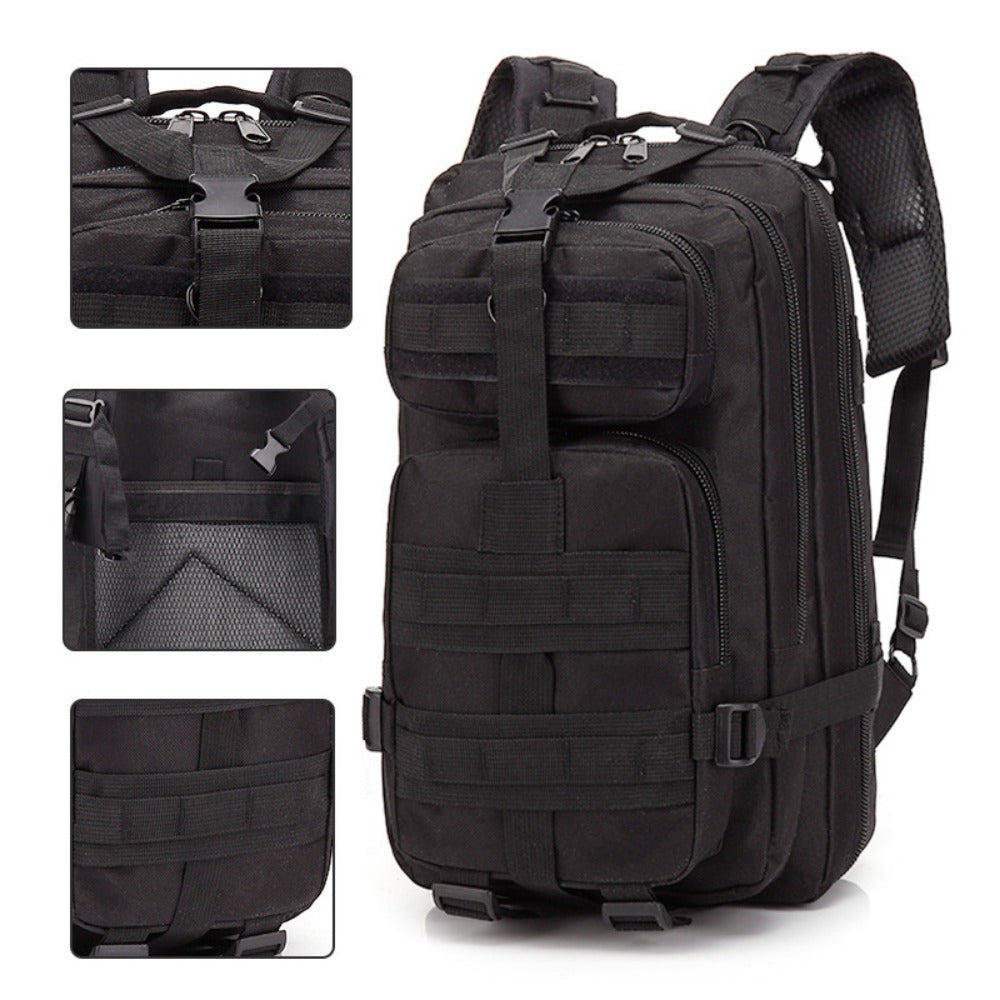 Tactical Camouflage Hiking Backpack 21-25L for Men – Multi-Functional Outdoor Mountaineering Pack for Camping, Climbing & Hiking, Zipper Closure, Durable Gear Bag in Black, Army Green & Khaki