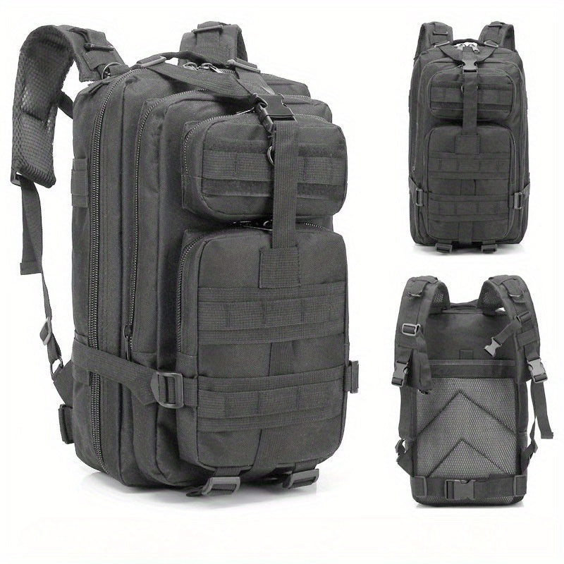 Tactical Camouflage Hiking Backpack 21-25L for Men – Multi-Functional Outdoor Mountaineering Pack for Camping, Climbing & Hiking, Zipper Closure, Durable Gear Bag in Black, Army Green & Khaki
