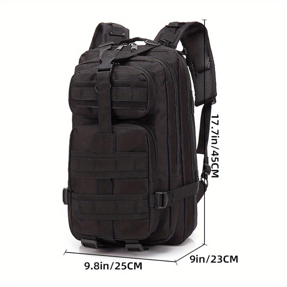Tactical Camouflage Hiking Backpack 21-25L for Men – Multi-Functional Outdoor Mountaineering Pack for Camping, Climbing & Hiking, Zipper Closure, Durable Gear Bag in Black, Army Green & Khaki