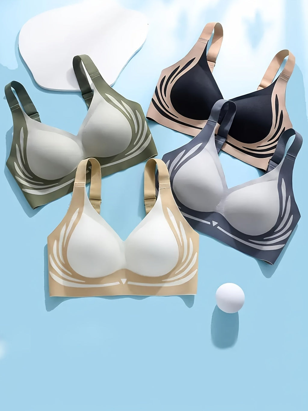 4 Pack Anti-Gravity Lifting Adhesive Nubra Bra for Women – Wireless Invisible Stick-On Bra for Backless Strapless Low-Cut Outfits, Breathable No-Gather Light Luxury Underwear, Sizes L & XXL