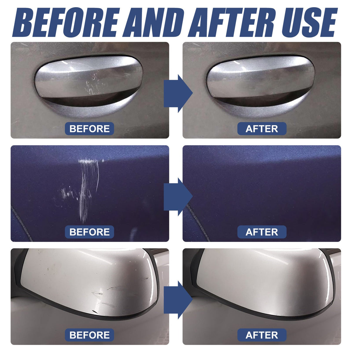Car Scratch & Swirl Remover Paste 3-Pack Universal Color Match Formula Auto Paint Repair Polishing Cream Easy Touch-Up Restoration for All Car Colors Exterior Car Care Detailing Kit