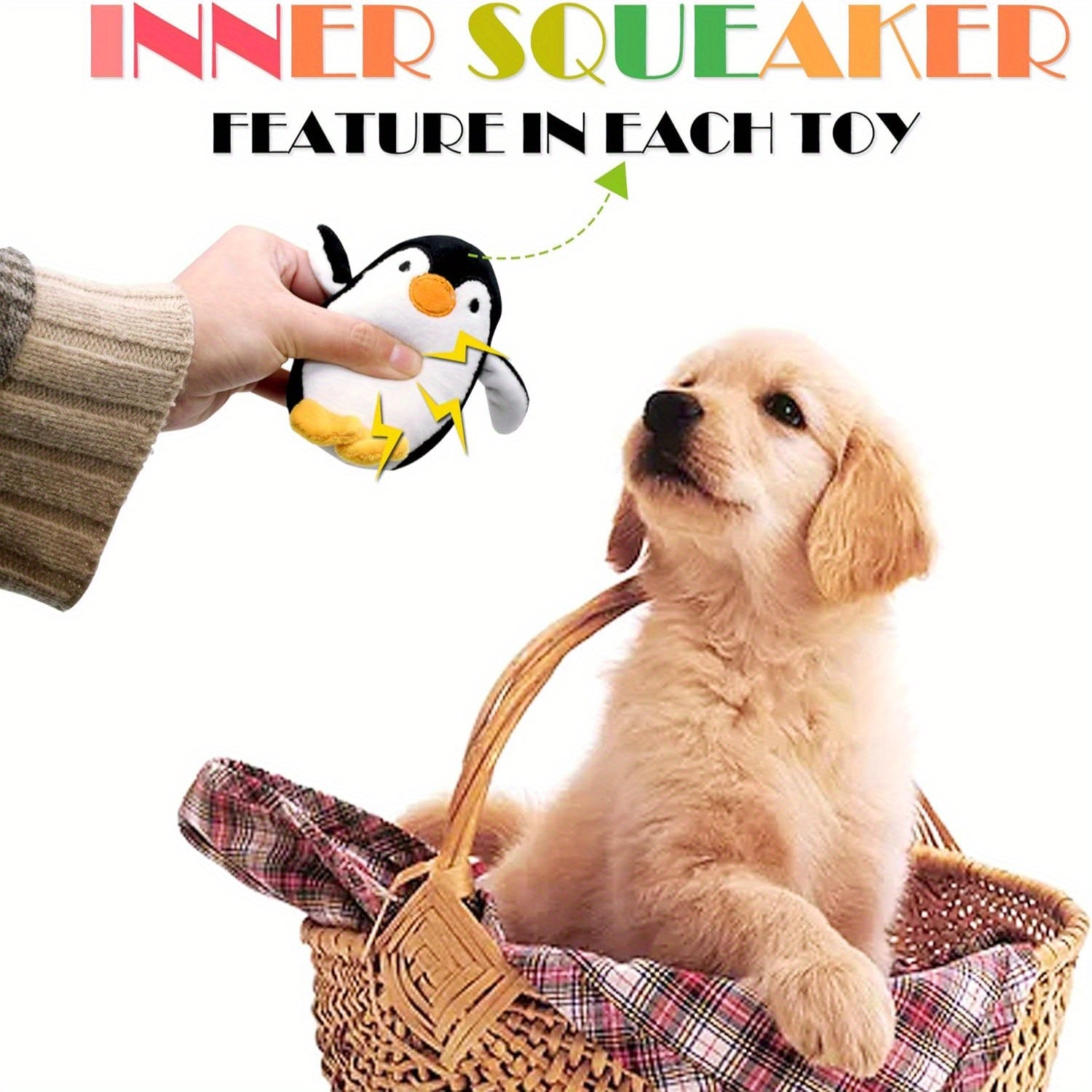 12 Pack Squeaky Stuffed Animal Dog Toys Plush Puppy Toys for Small Medium Dogs Soft Chew Teething Squeaker Toys with Gift Box Fox Tiger Rabbit Panda Elephant and More