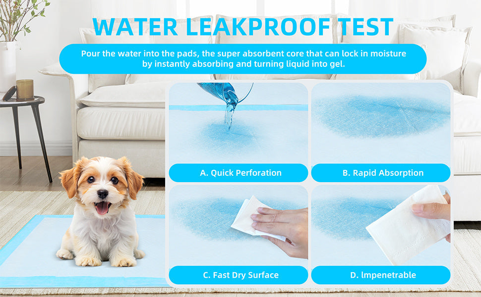 Super Absorbent Dog Pee Pads 23.6x23.6 Inch for Puppy Training & Indoor Pet Toilet Use – Leak-Proof Odor-Control Training Pads, 50/100/200/400 Count Bulk Value Packs